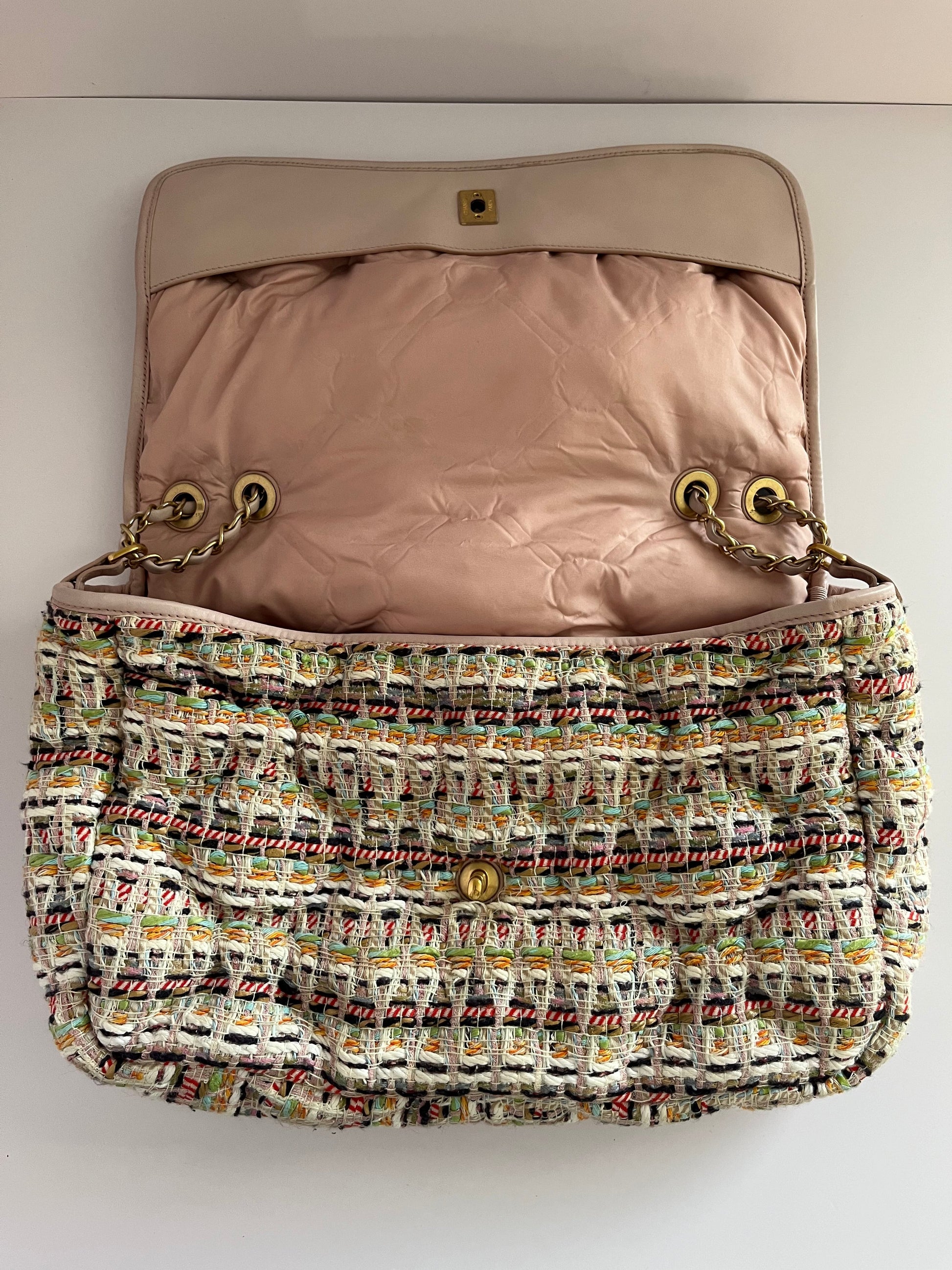 Chanel multicolor big size flap bag