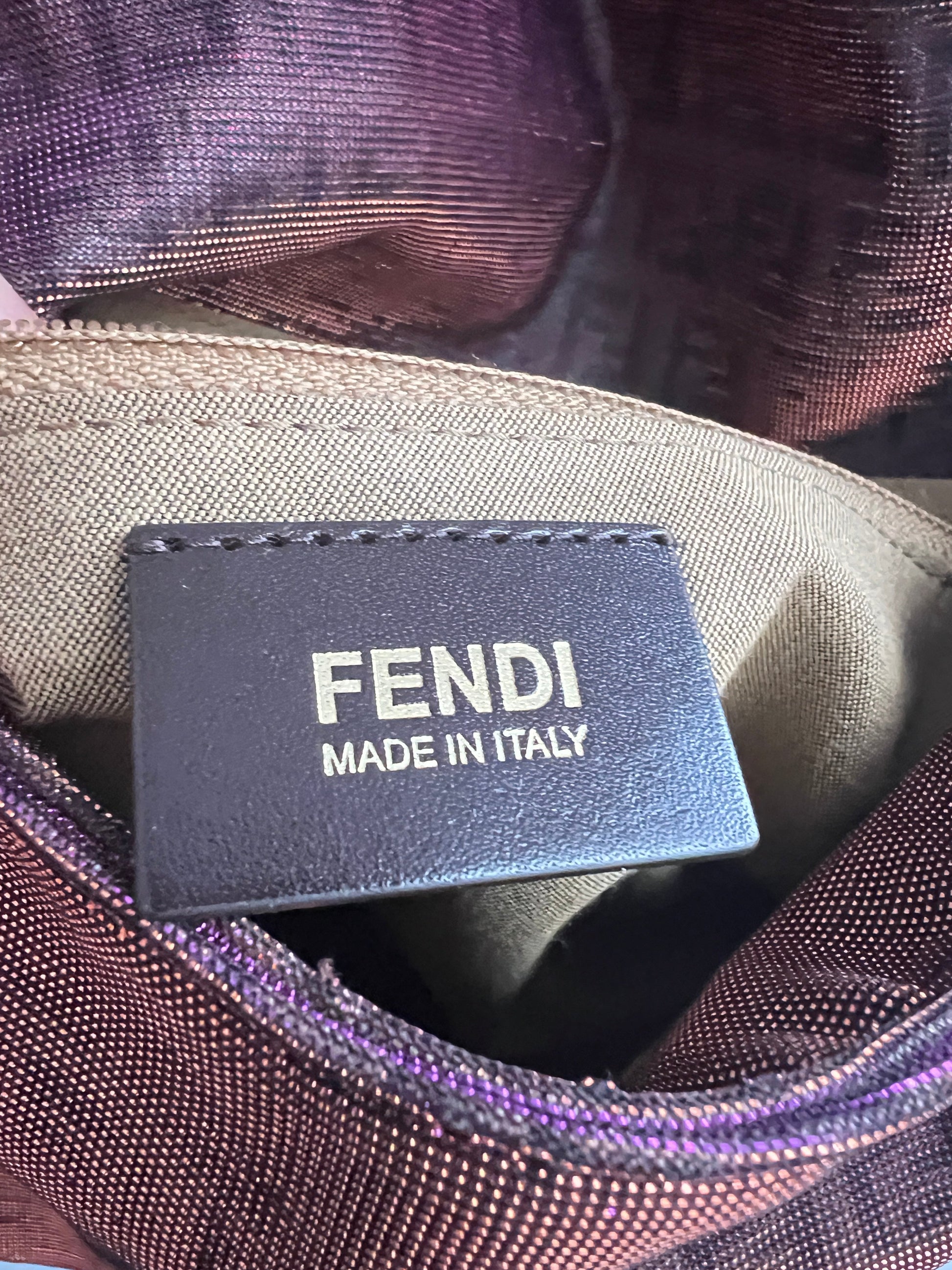 Fendi baguette purple mamma zucchino shoulder bag