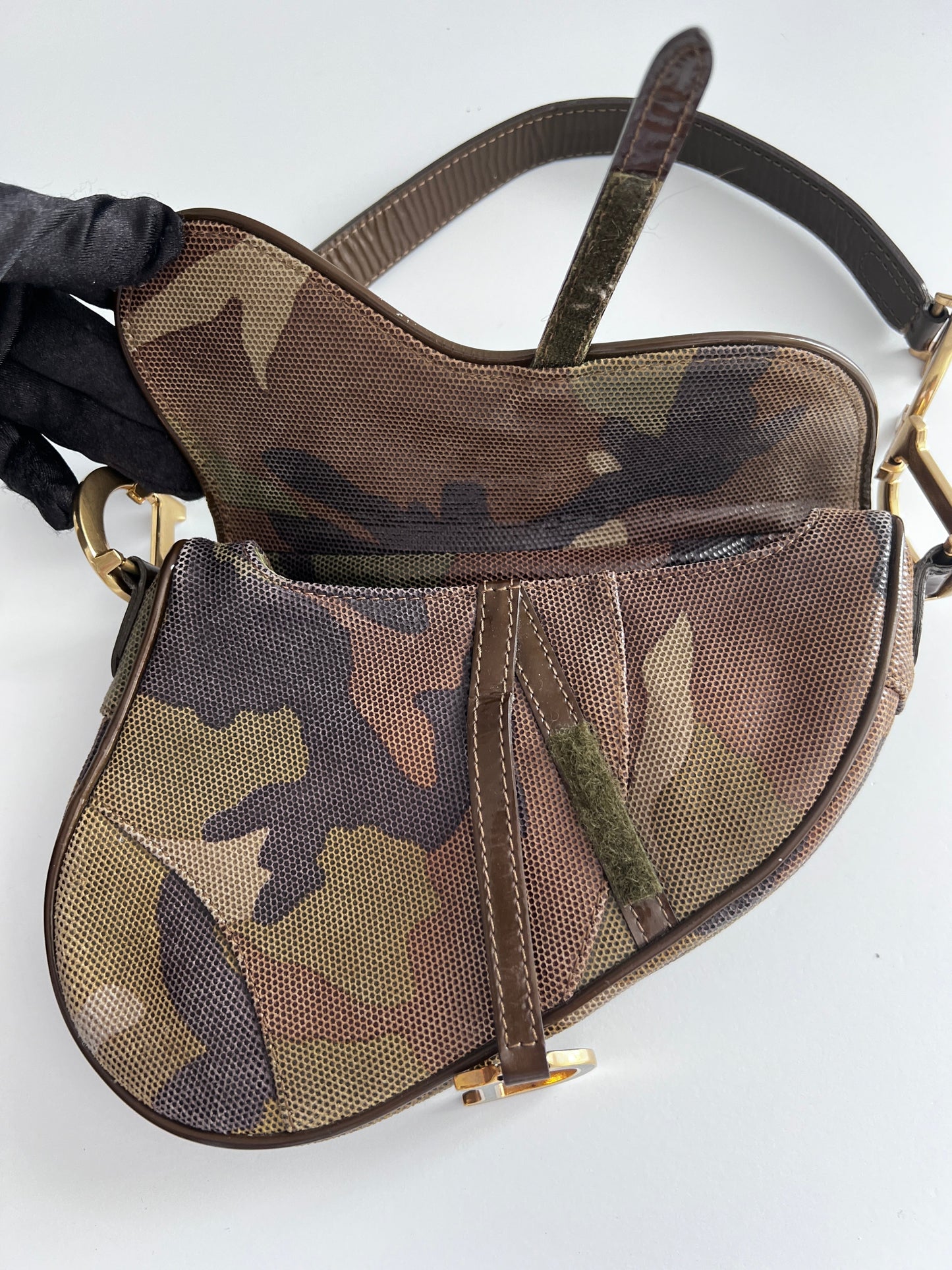 Dior Extremely rare small size camouflage saddle bag