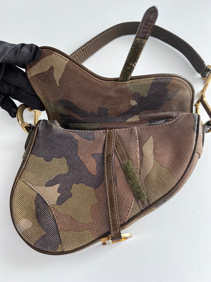 Dior Extremely rare small size camouflage saddle bag