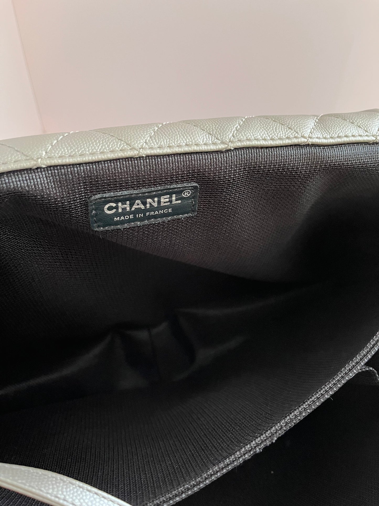 Chanel Classic Flap XXL Silver Leather Travel Bag