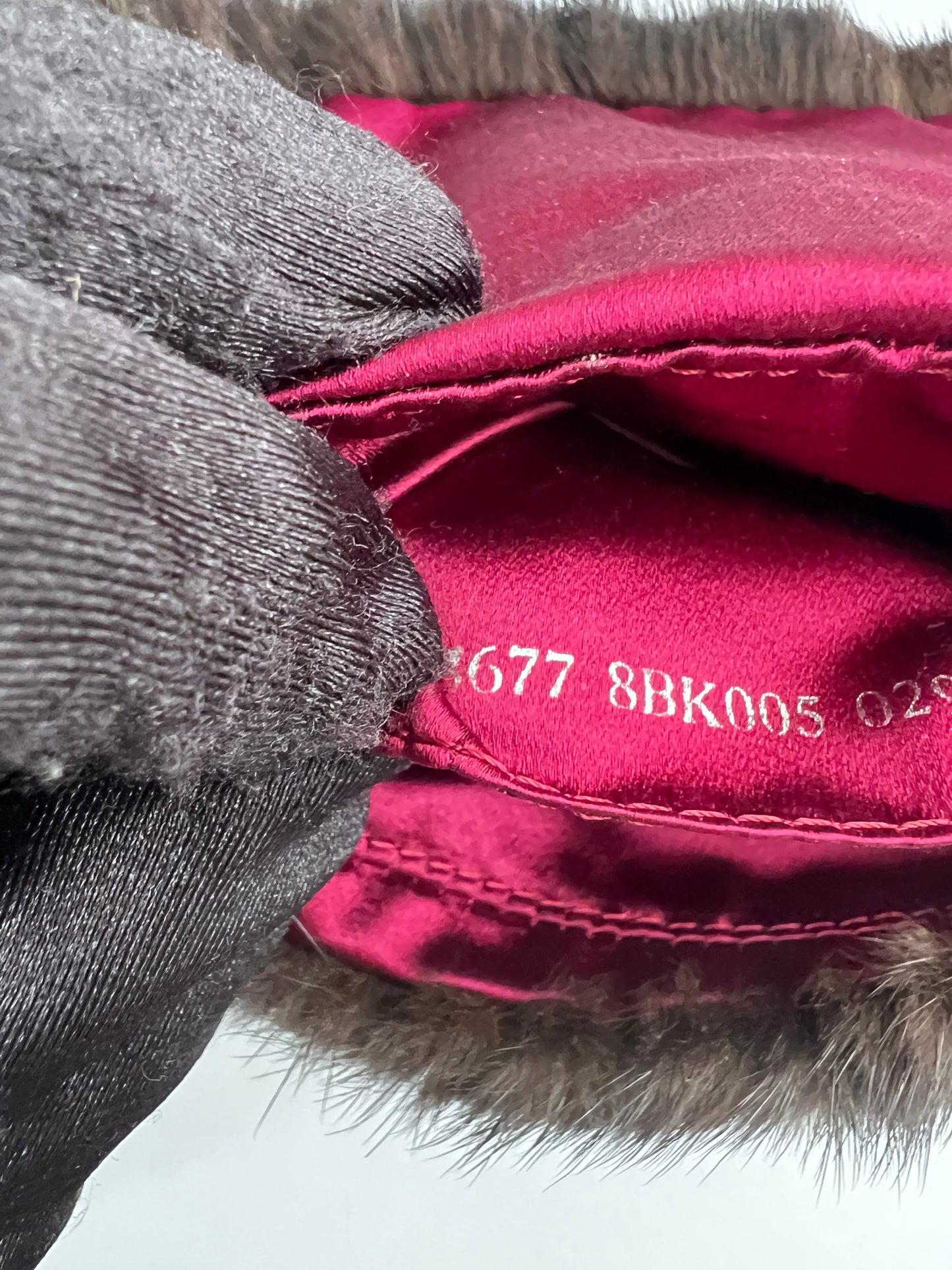 Vintage Fendi brown Mink fur mini baguette