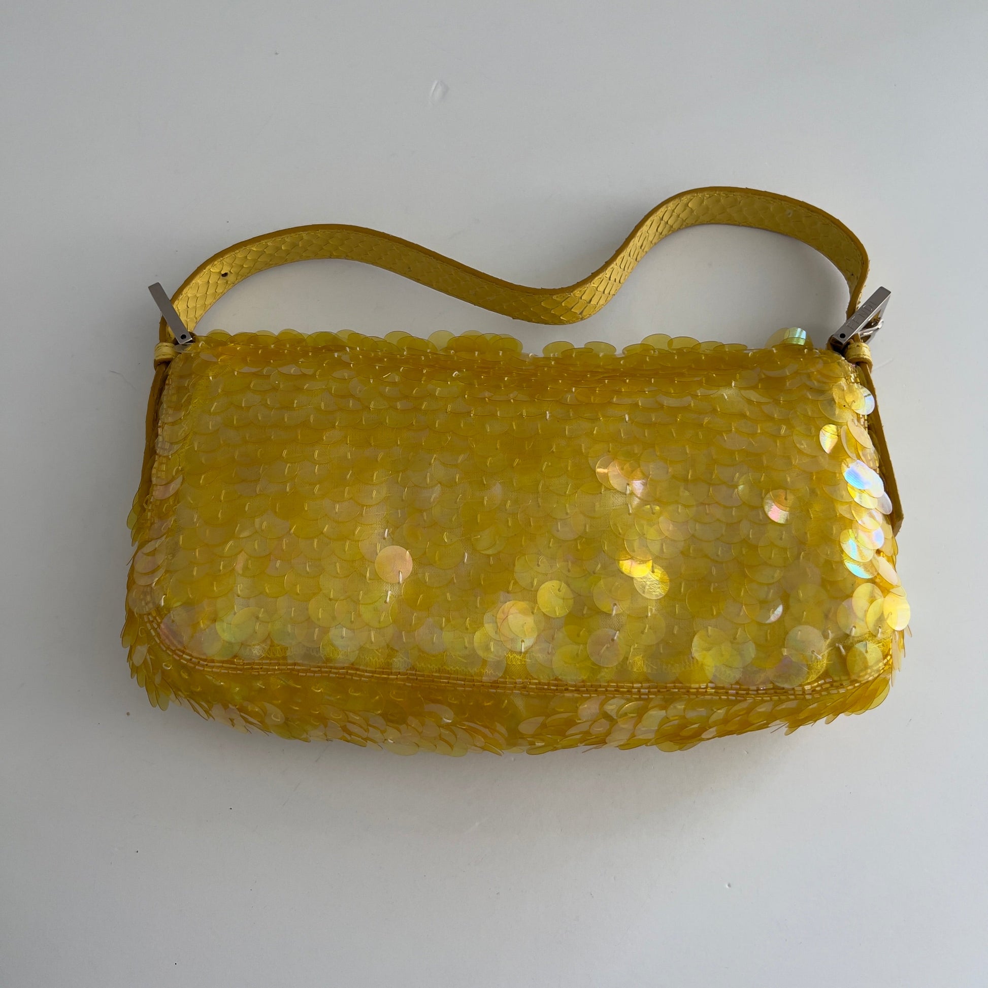 Vintage Fendi Yellow sequin Baguette