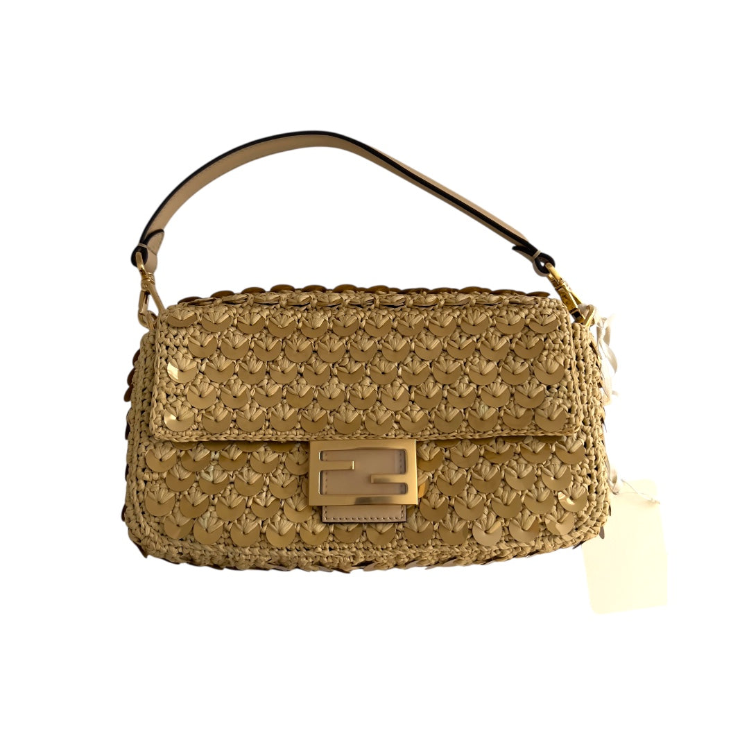 Fendi Fendi Raffia & Sequin Baguette