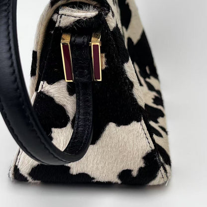 Fendi baguette mini mamma pony hair shoulder bag