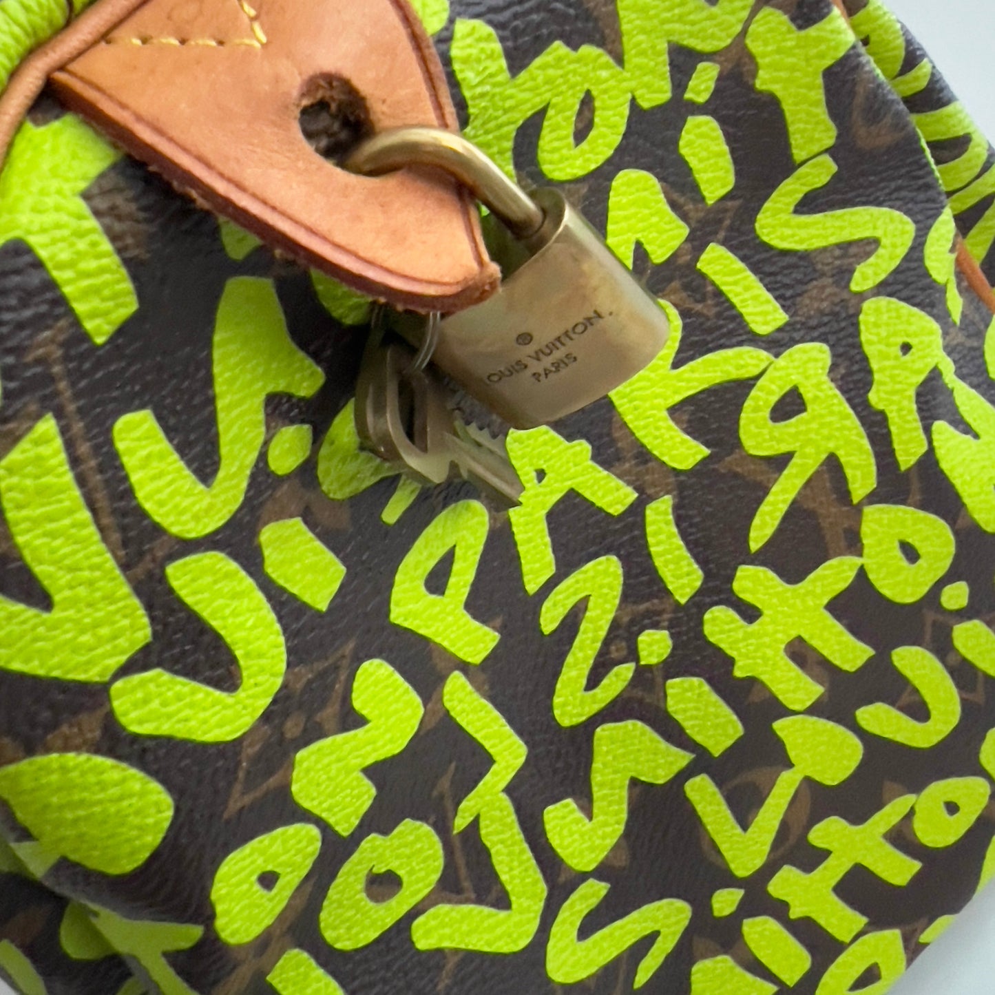 Louis Vuitton Monogram Green Graffiti Speedy 30