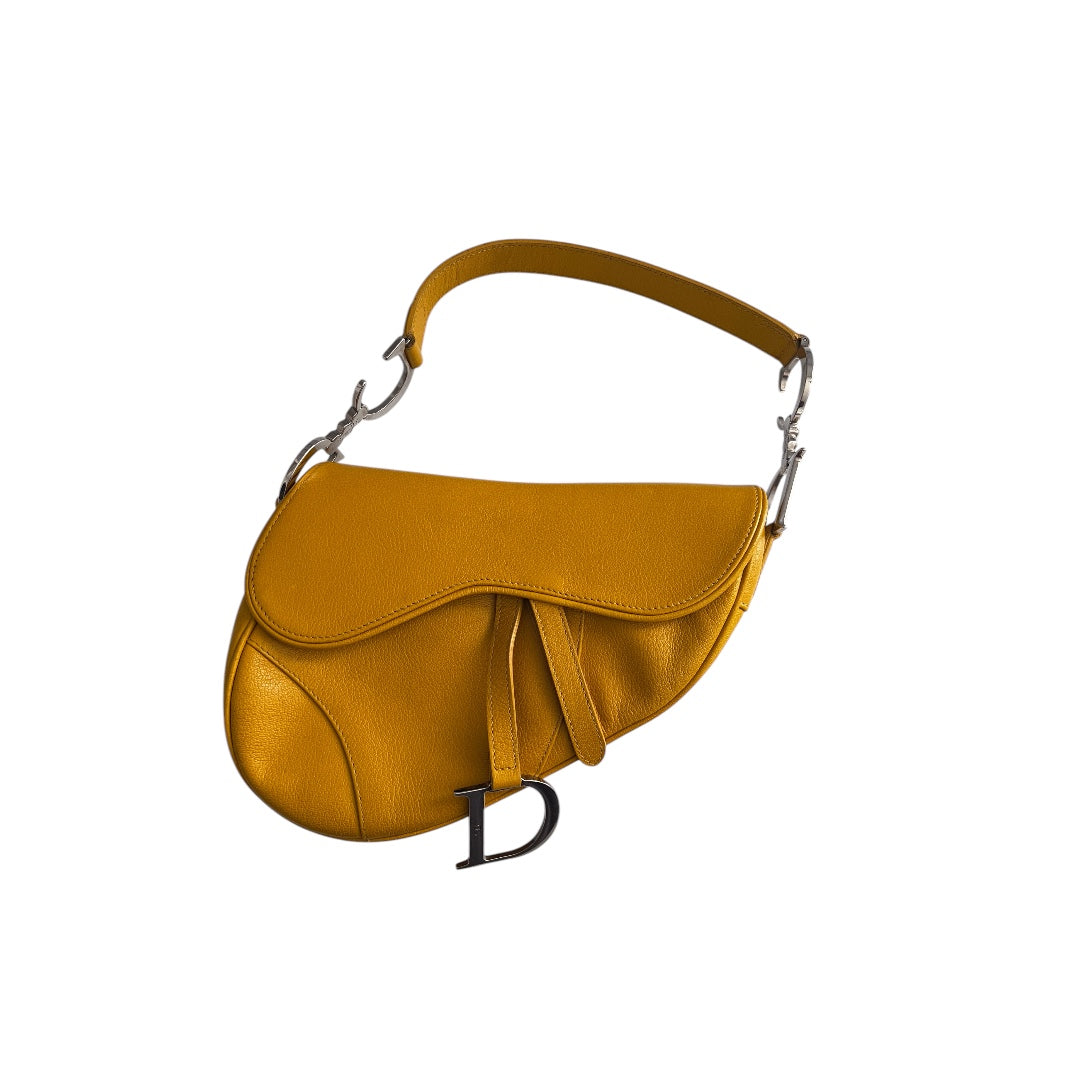 Dior Dior mustard leather saddle bag