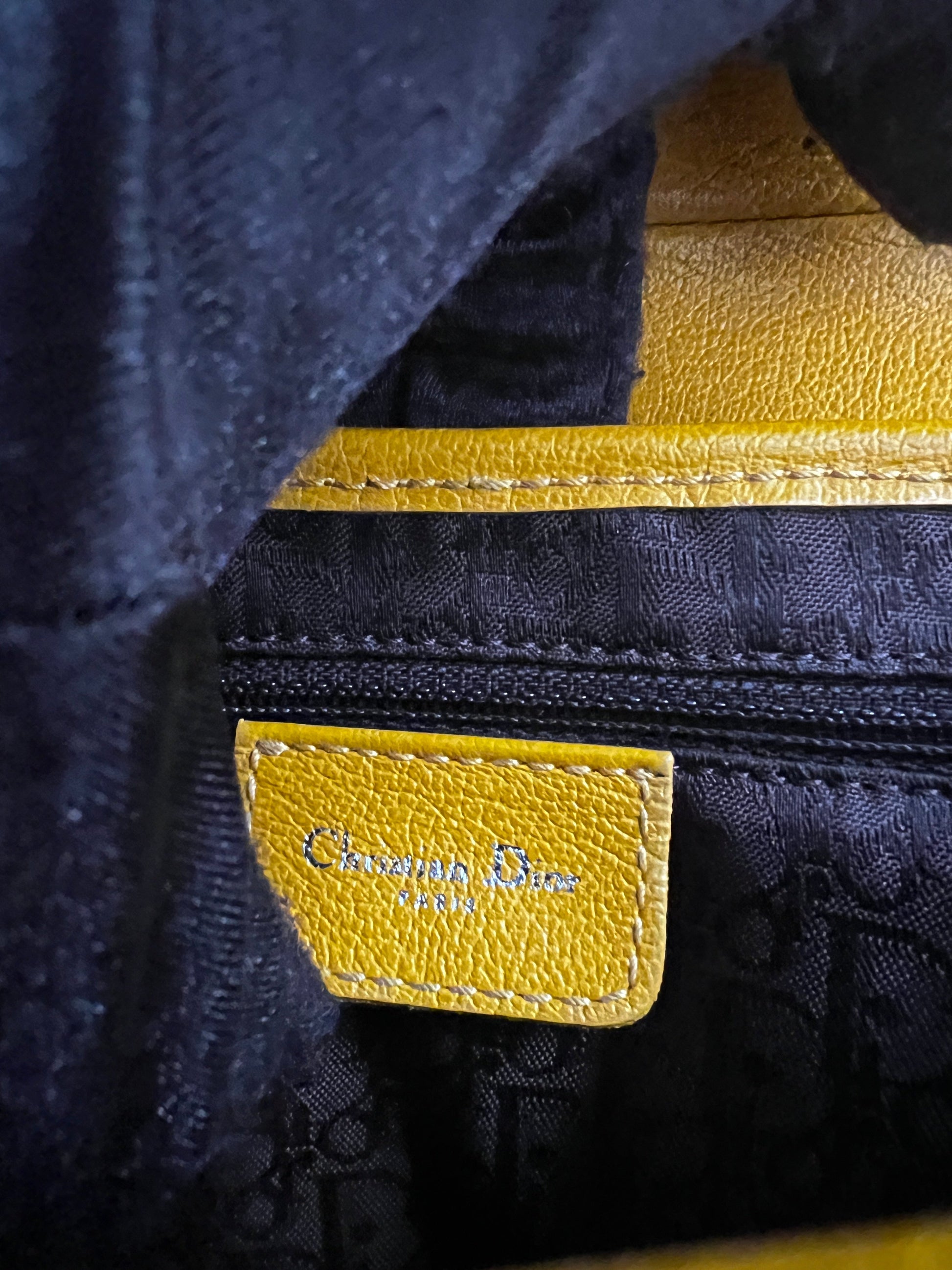 Dior mustard leather saddle bag