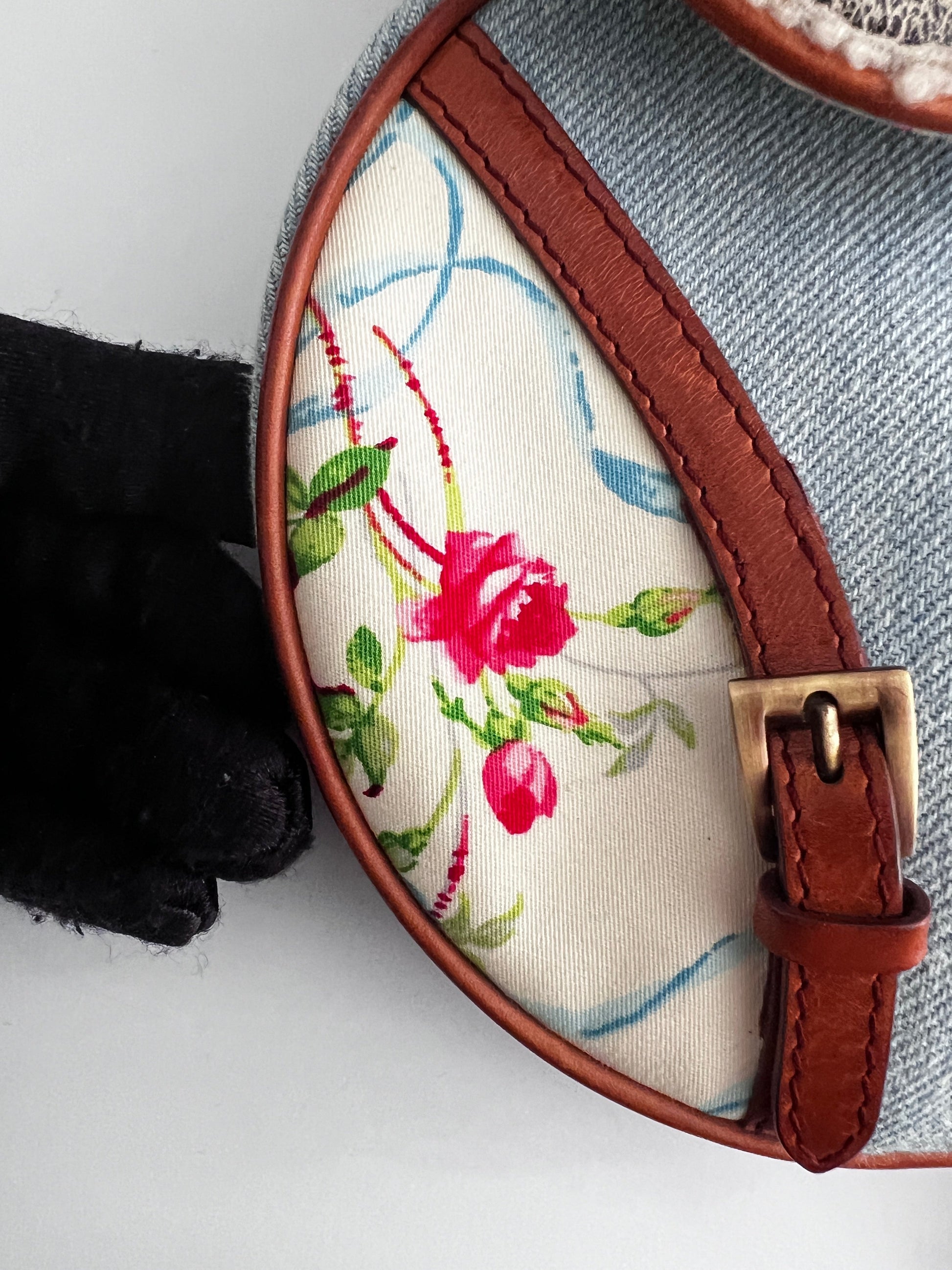 Vintage Dior denim & shearling saddle bag