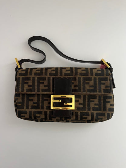 Fendi baguette FF gold hardware shoulder bag