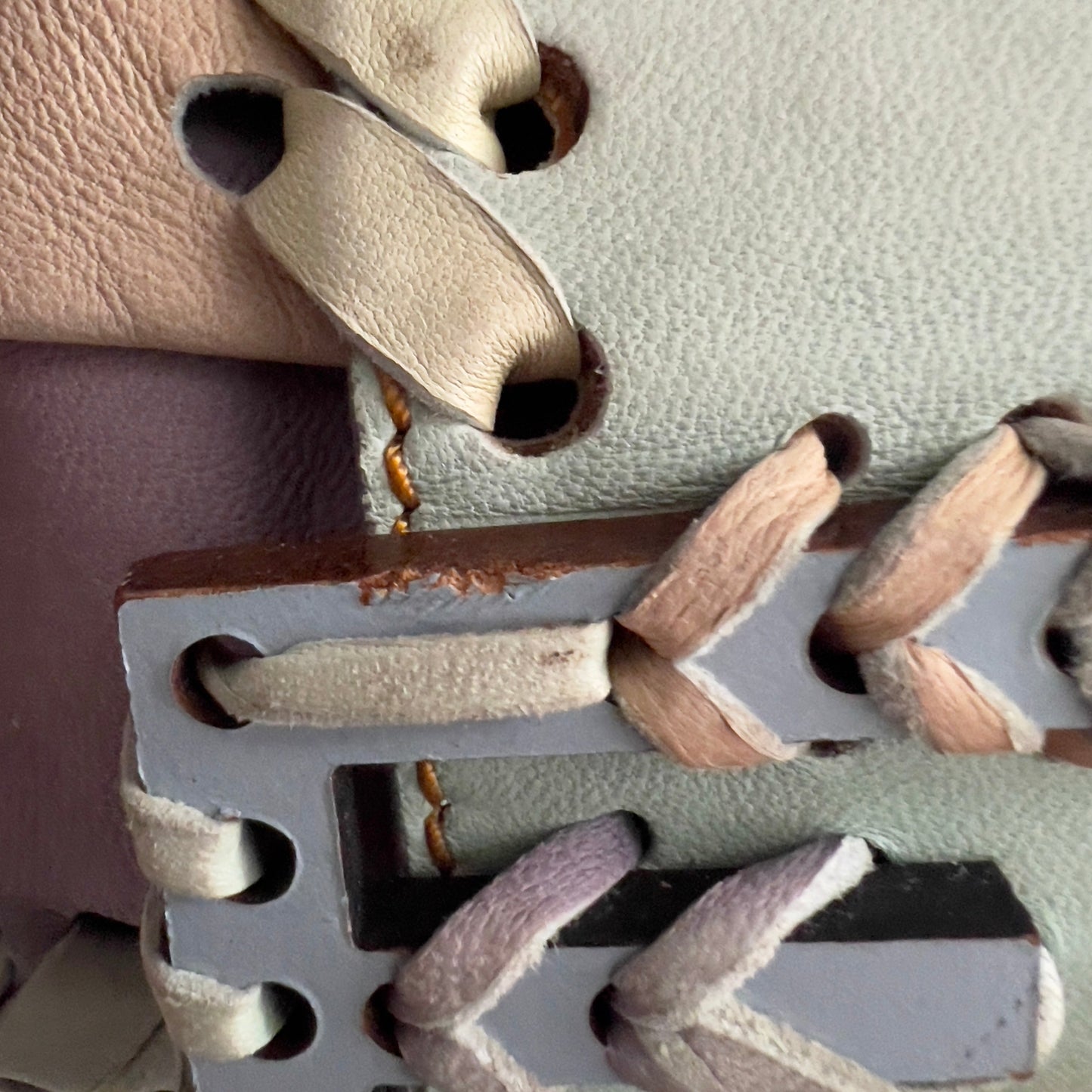 Vintage Fendi XXL Pastel Rainbow Whipstitch Baguette-b