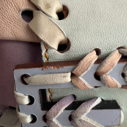 Vintage Fendi XXL Pastel Rainbow Whipstitch Baguette-b