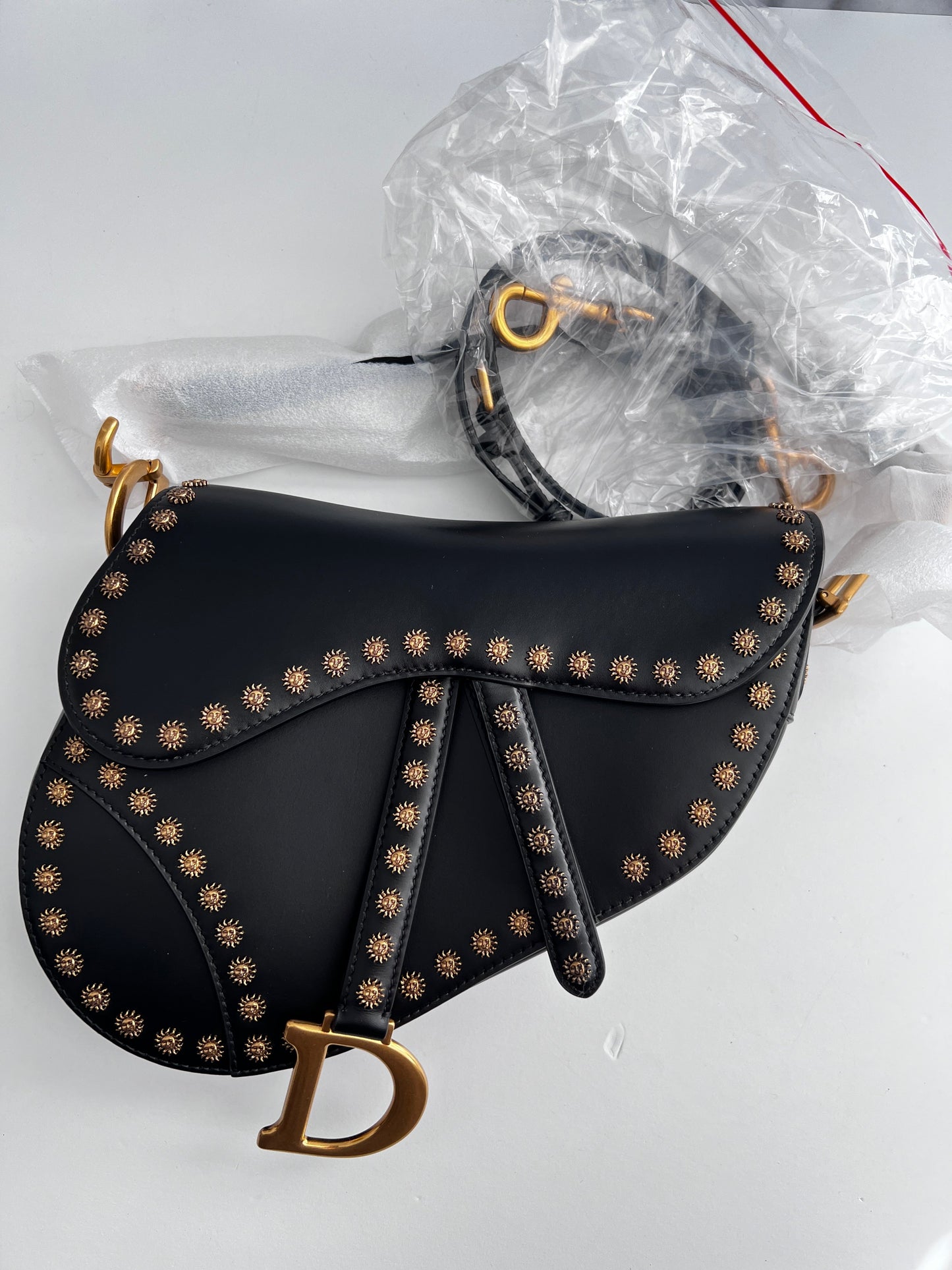 NWOT! Dior black studs saddle bag from 2024 collection
