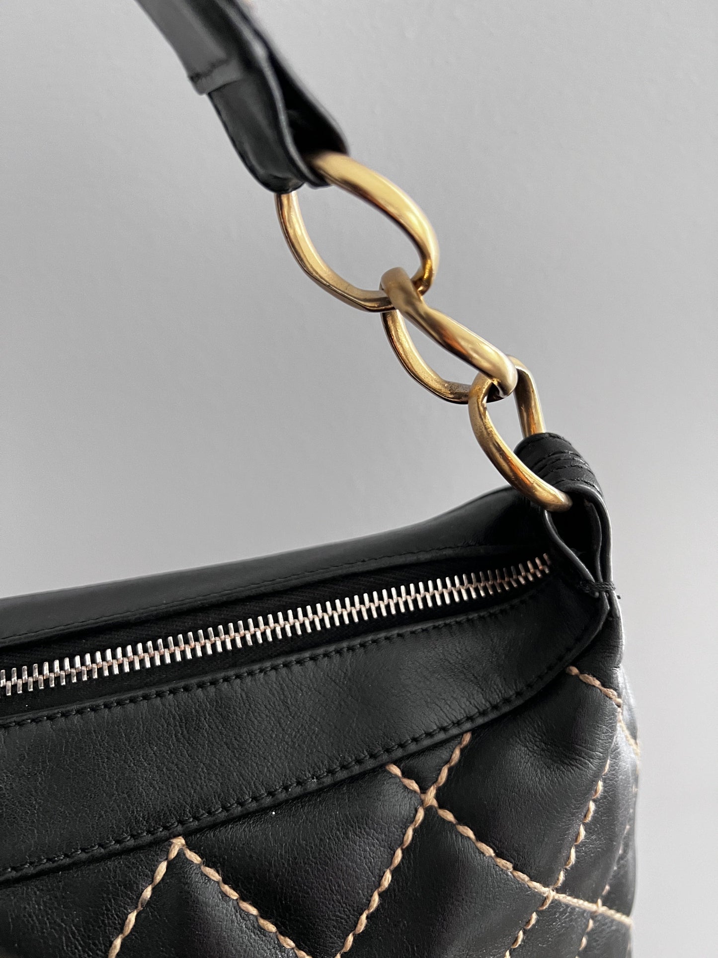 Vintage Chanel CC Surpique tote