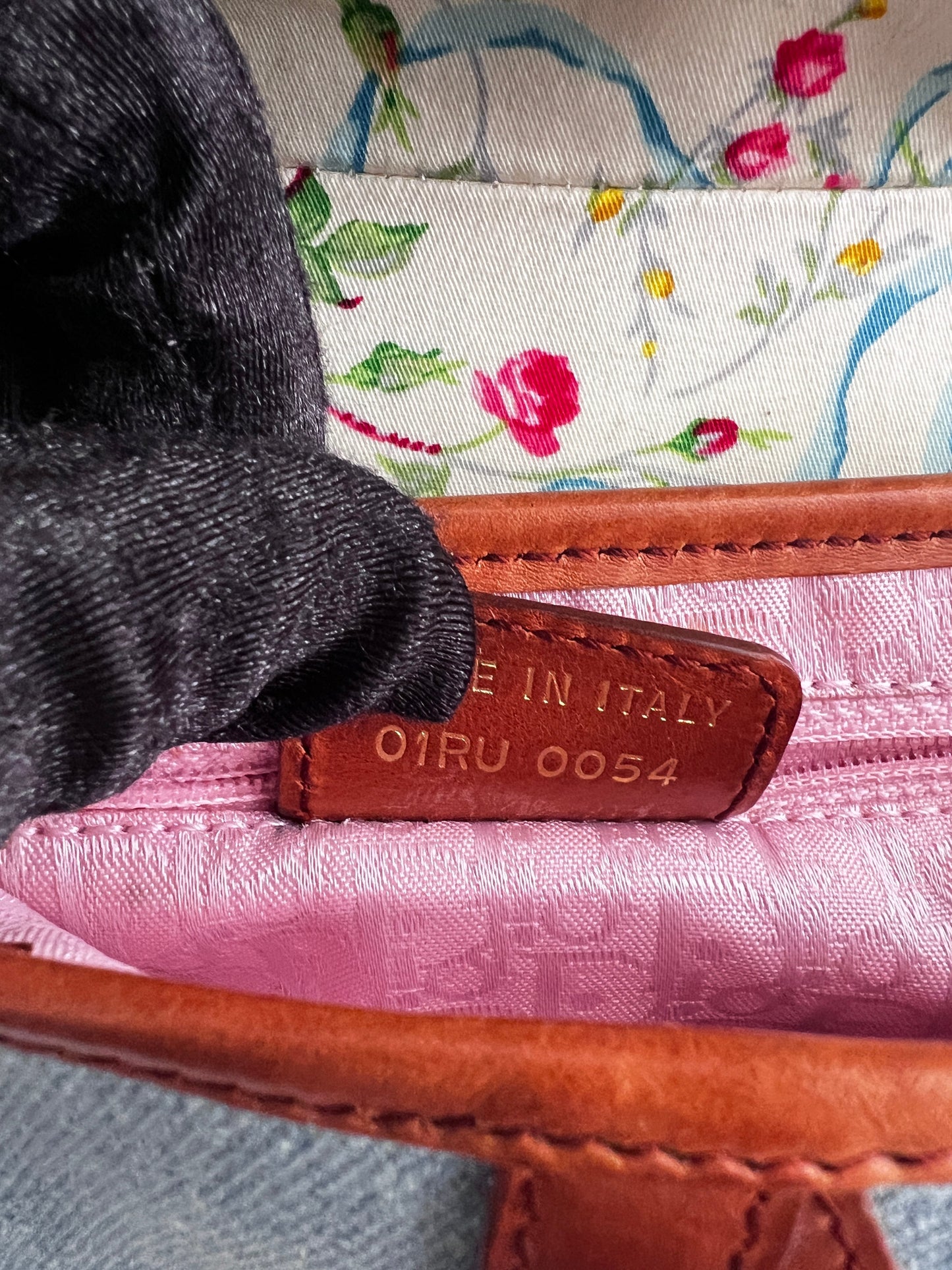 Vintage Dior denim & shearling saddle bag