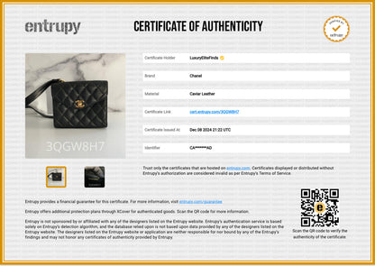 Pre-Owned Chanel Vintage 24K gold black caviar cross body mini square flap bag