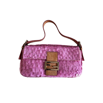 Vintage Fendi Pink Sequin Baguette