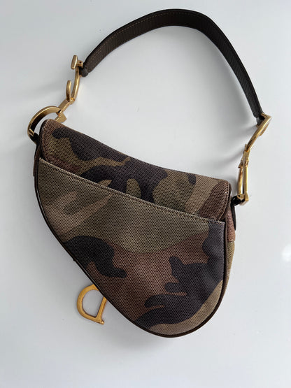 Dior Extremely rare small size camouflage saddle bag