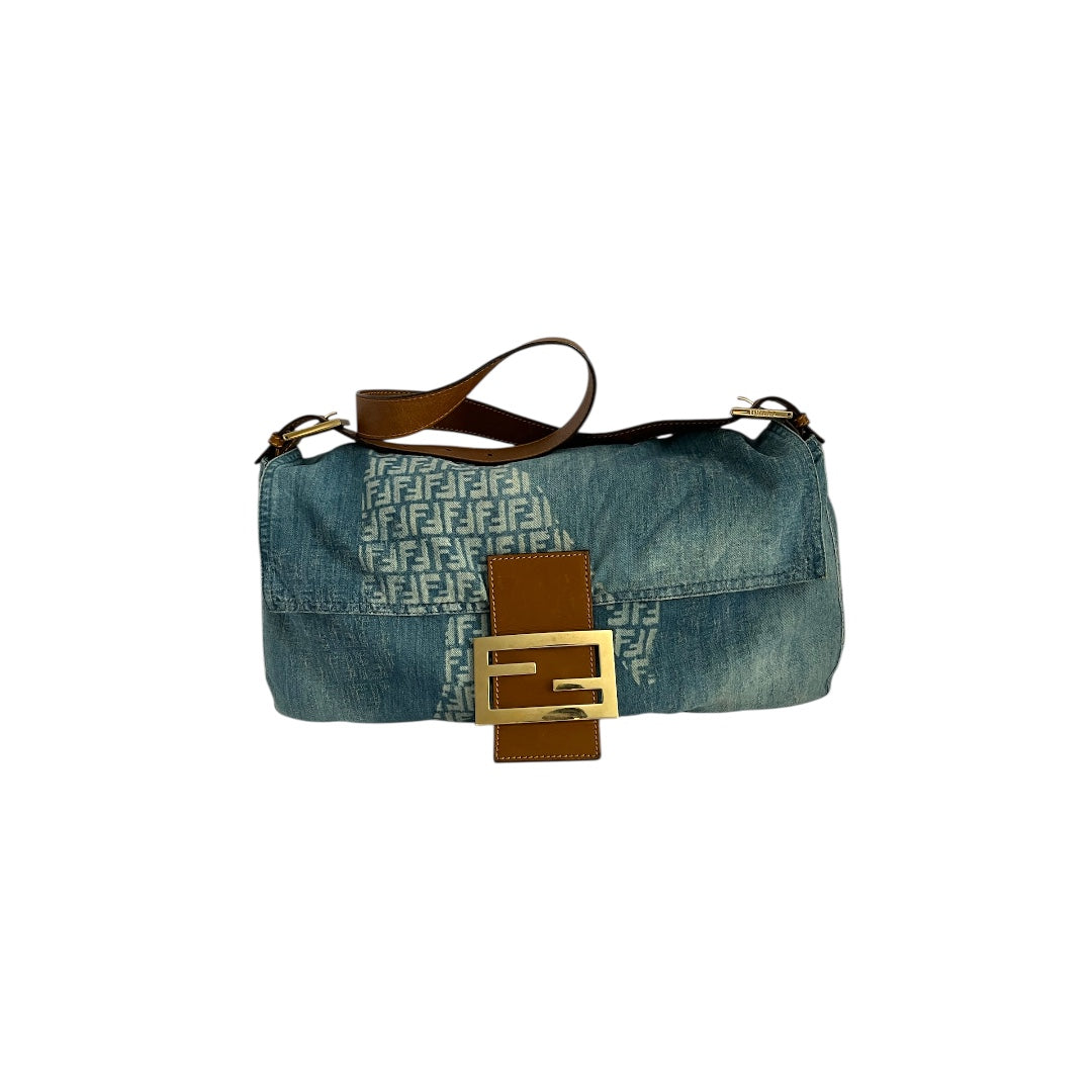 Fendi Fendi baguette denim big size shoulder bag
