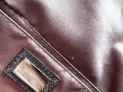 Fendi silver beaded mini baguette