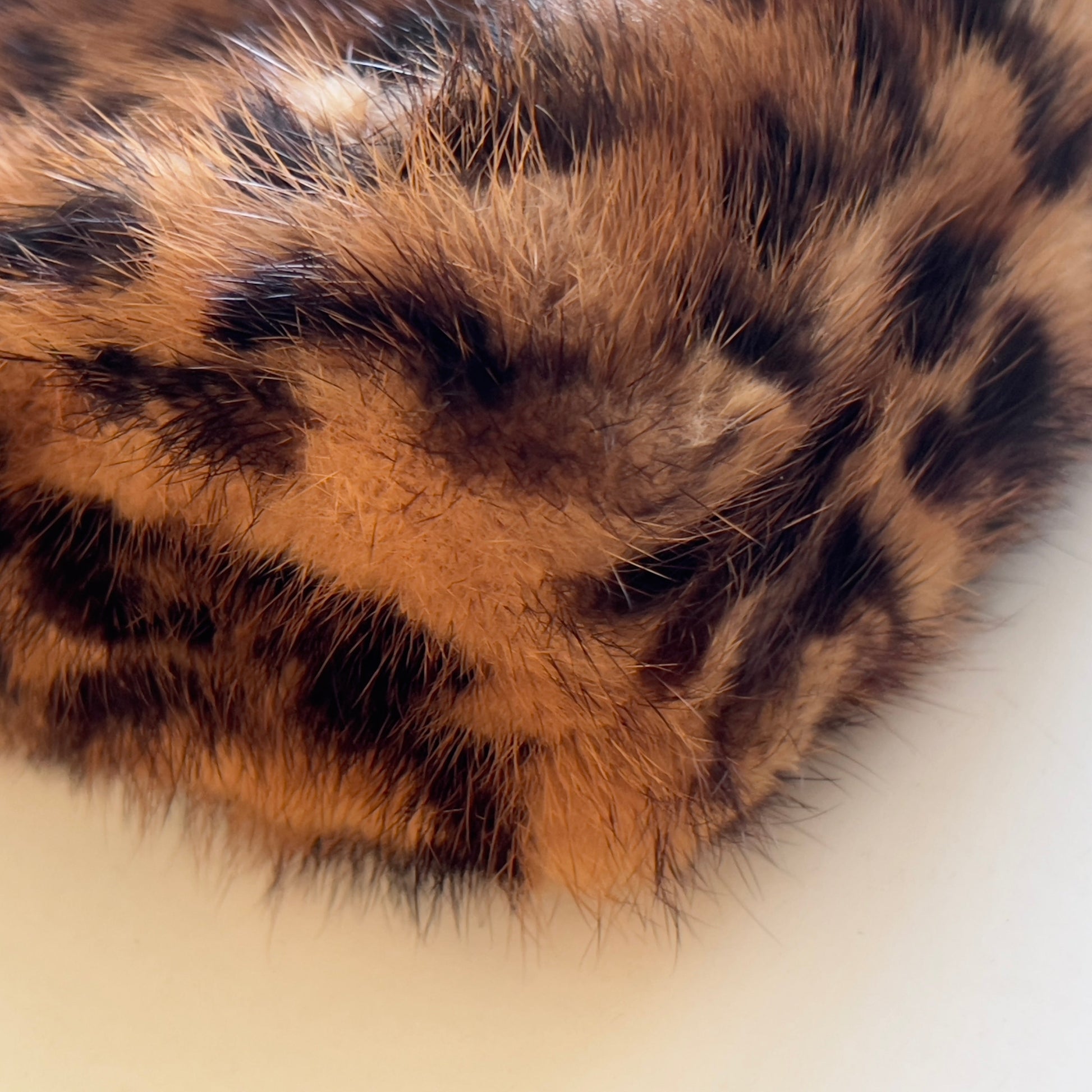 Vintage Fendi Cheetah Print Mink Fur Baguette