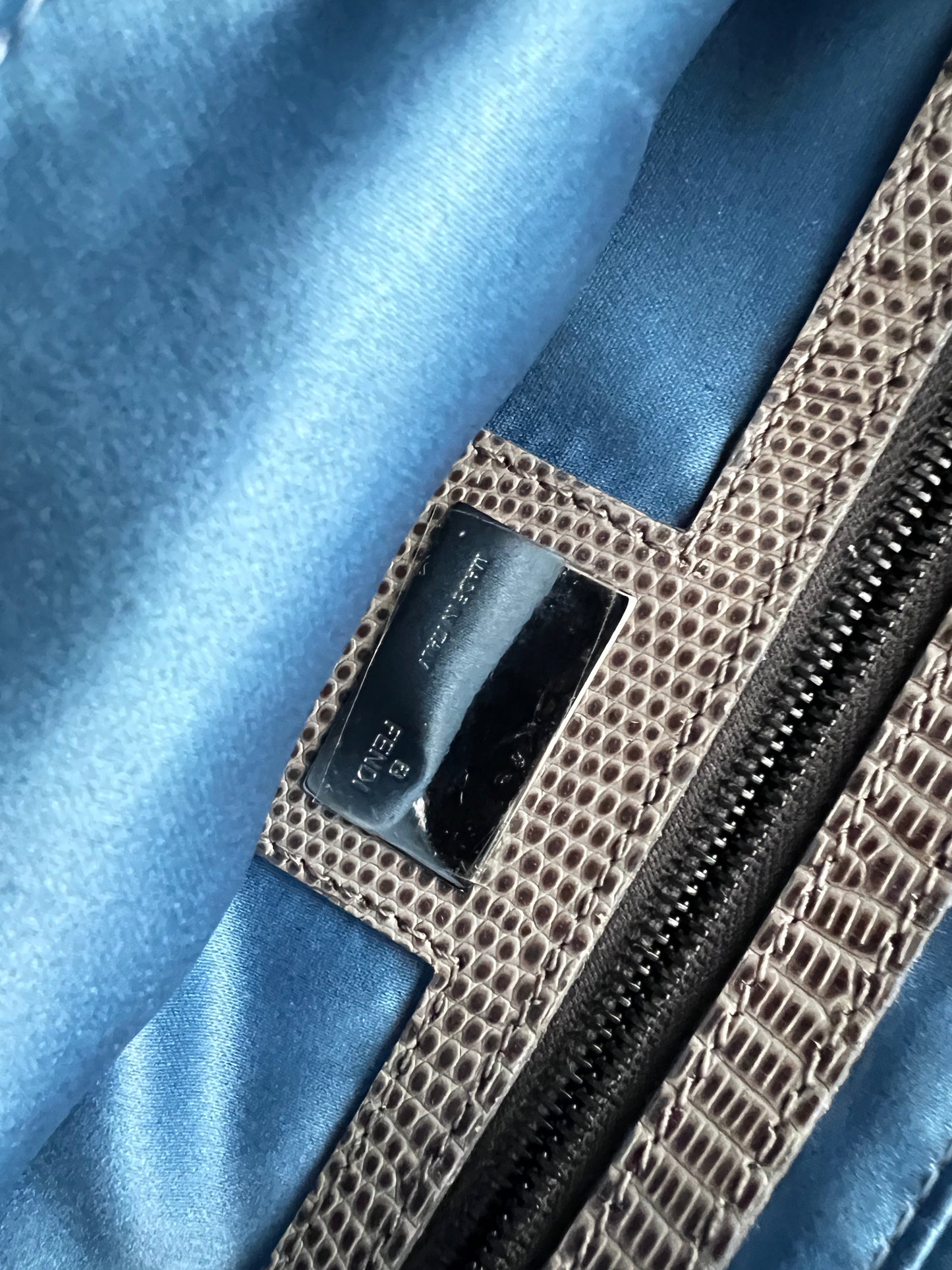 Fendi black &silver beaded baguette