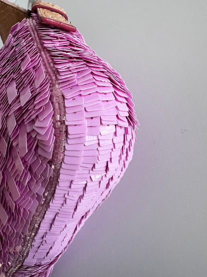 Vintage Fendi Pink Sequin Baguette