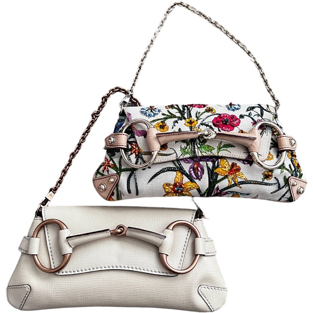 Gucci beaded floral horsebit chain