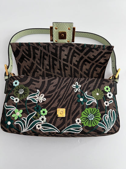 Fendi embroidered zucca baguette 1997
