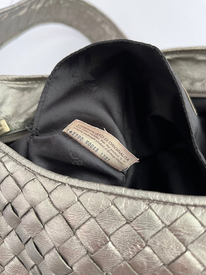 Bottega Veneta silver gray Leather Shoulder Bag