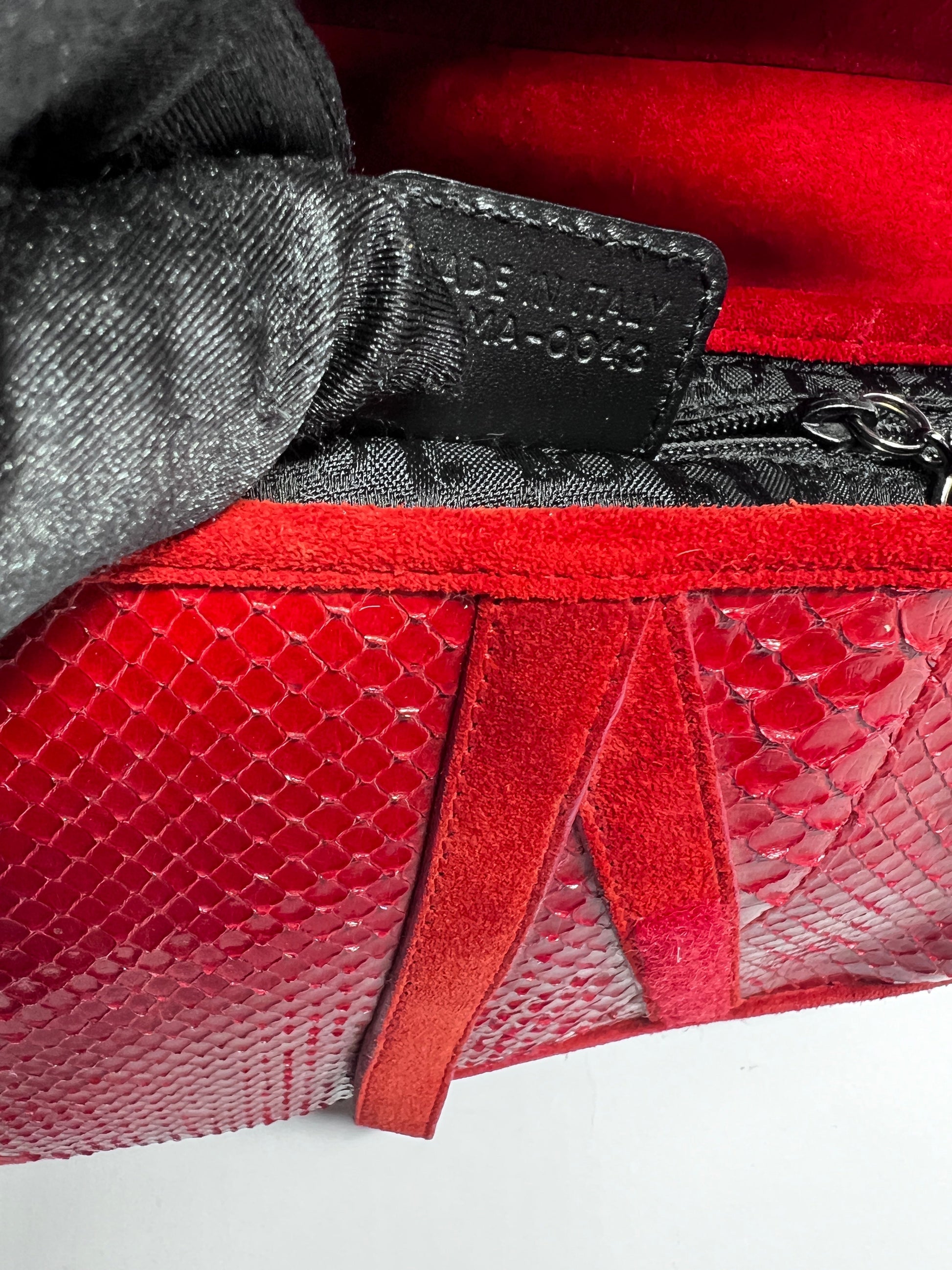 Vintage Dior red Python with suede saddle