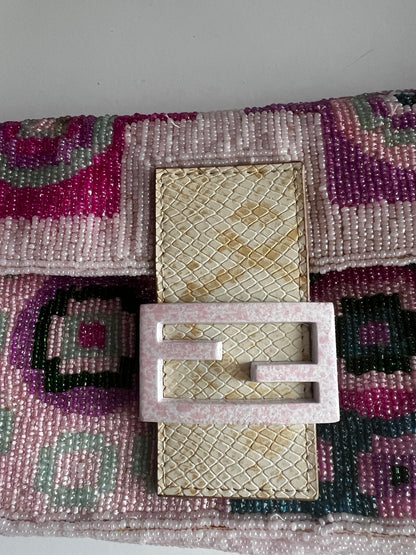 Vintage Fendi Boho beaded shoulder bag