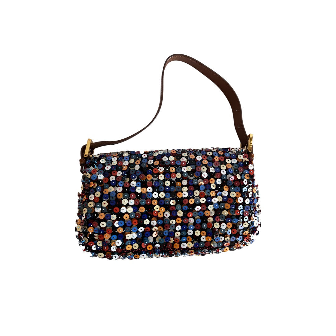 Fendi 3D multicolor sequin baguette
