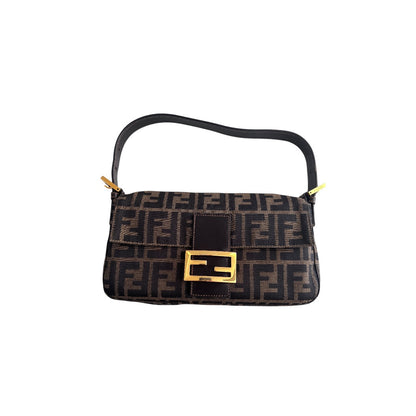 Vintage Fendi gold hardware zucca baguette