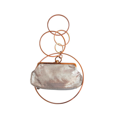 Vintage Fendi Metallic Silver Rings evening Bag