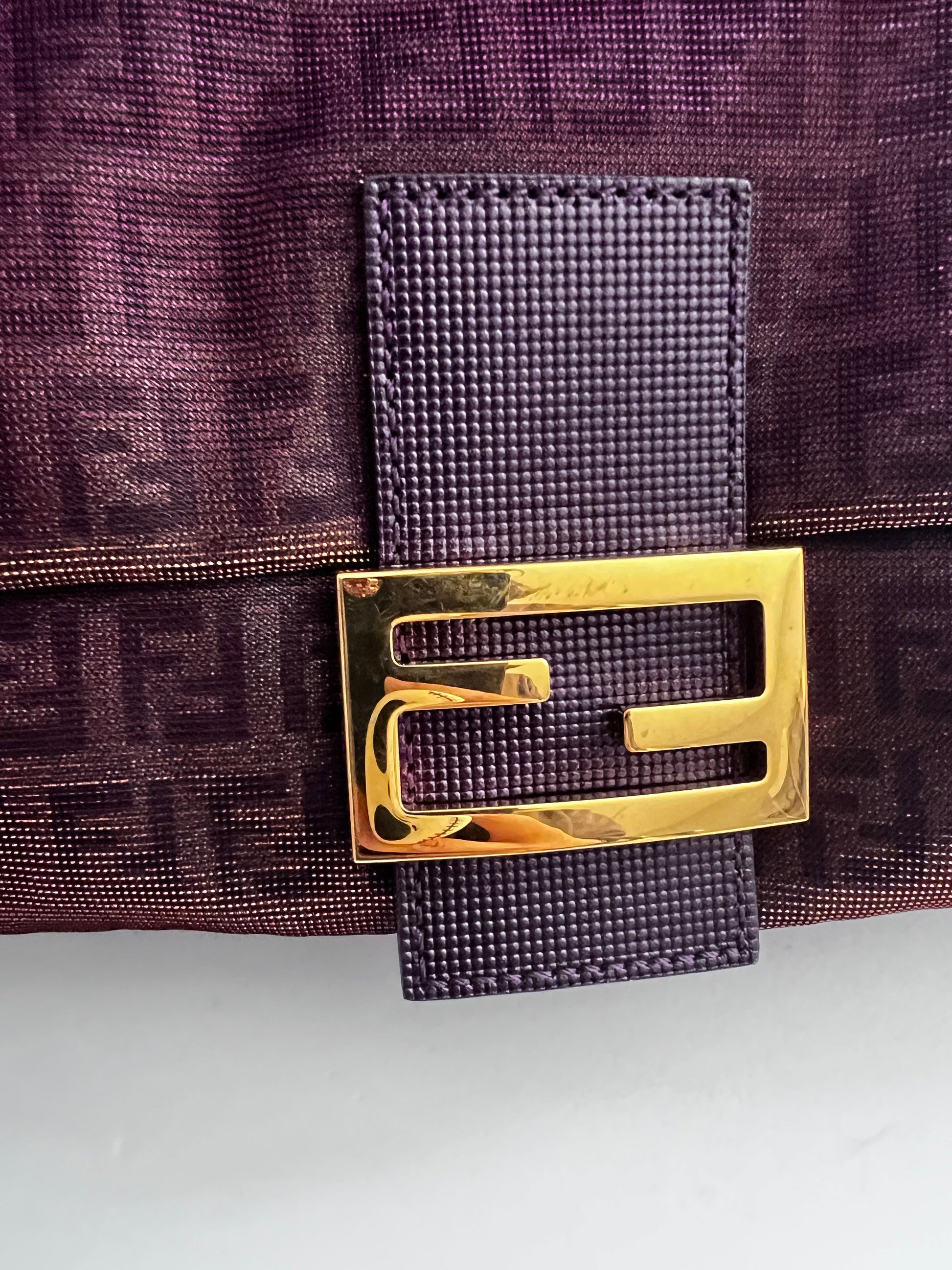 Fendi baguette purple mamma zucchino shoulder bag