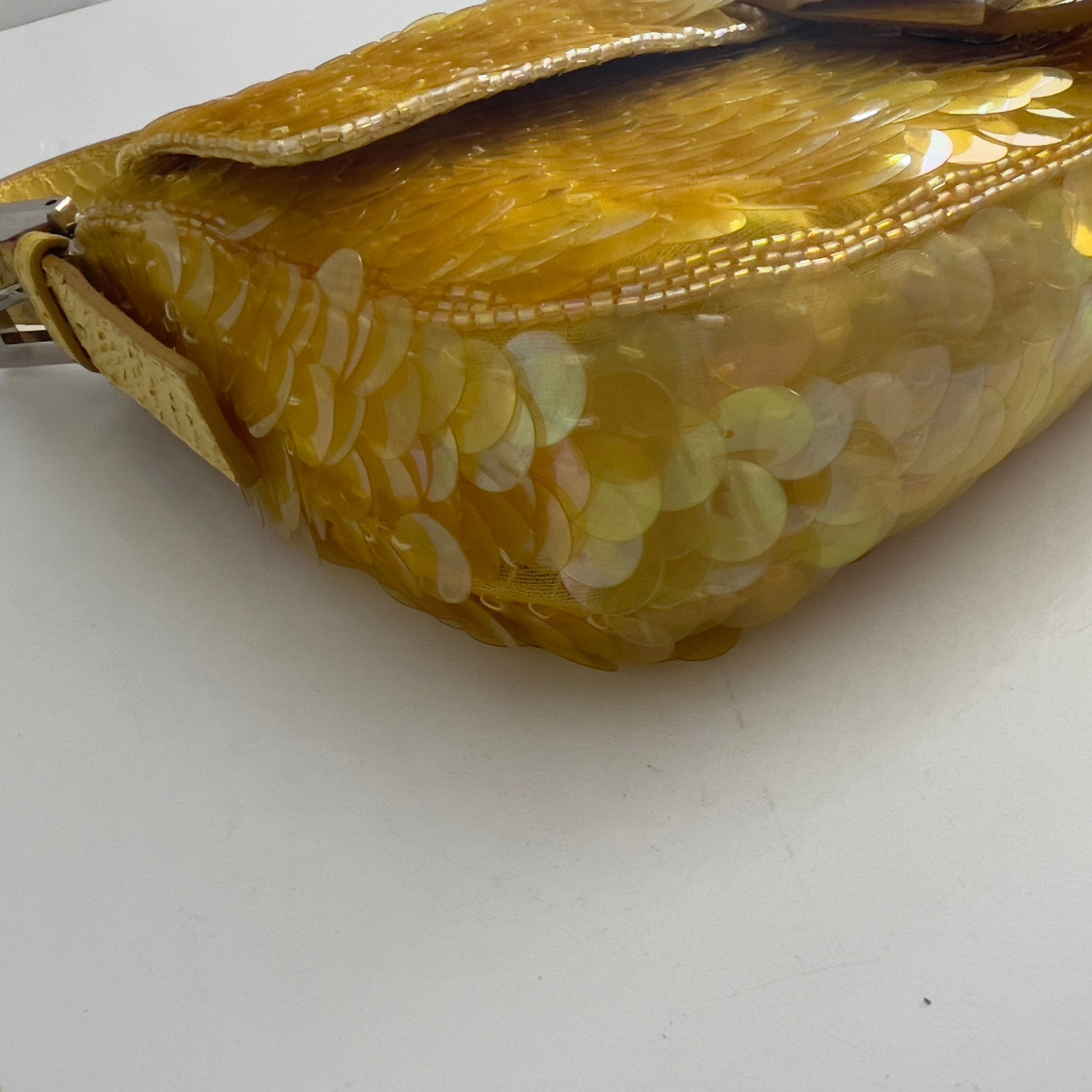 Vintage Fendi Yellow sequin Baguette