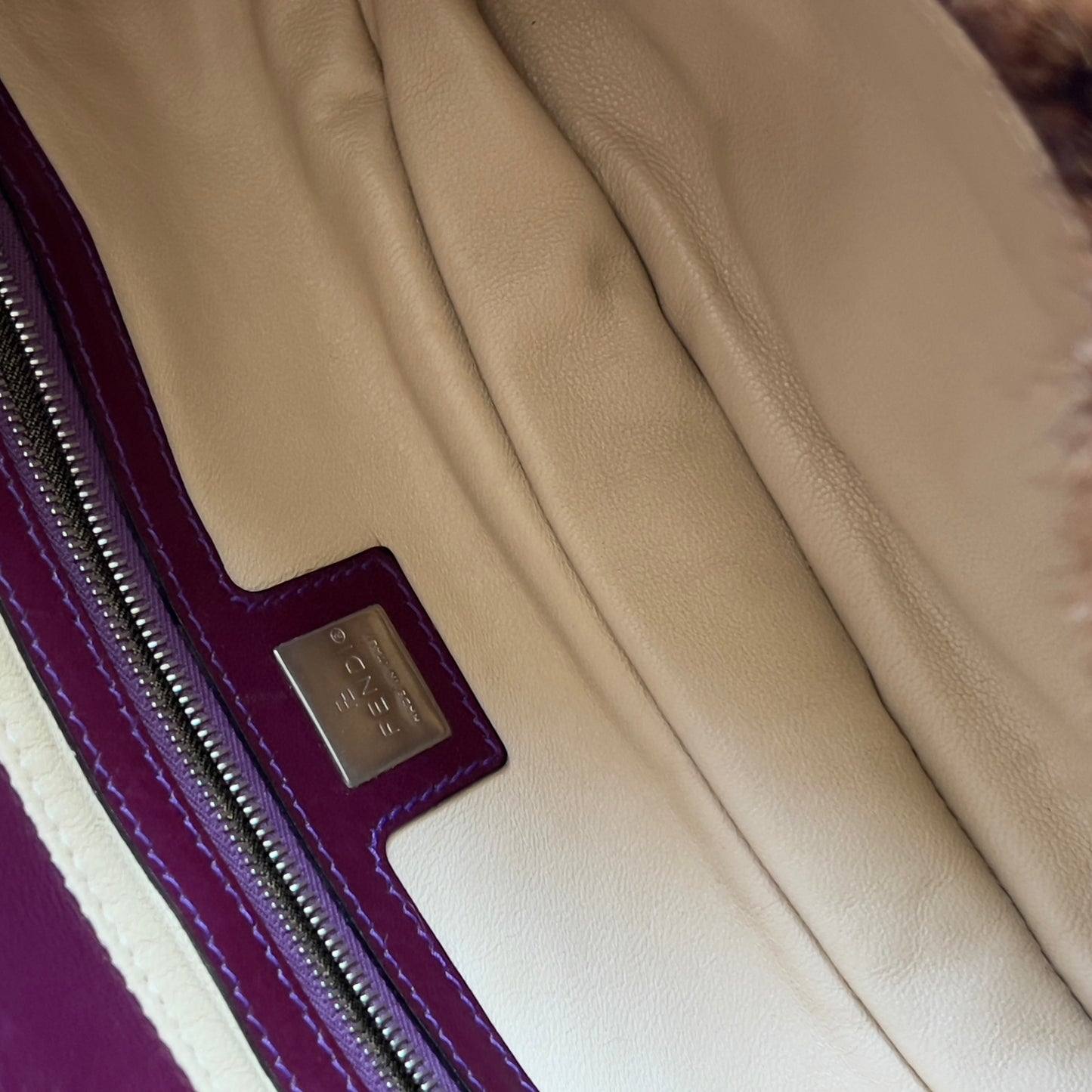 Vintage Fendi Cheetah Print Mink Fur Baguette