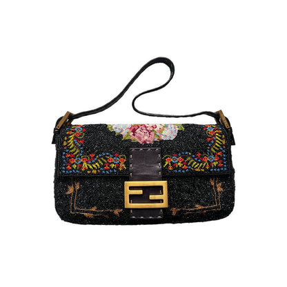 Fendi Baguette Cross stitch beaded shoulder bag