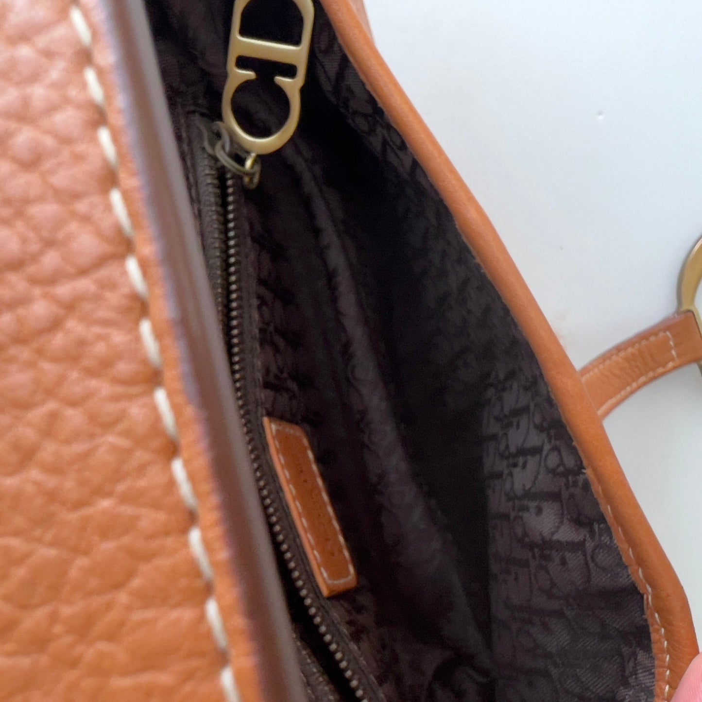 Dior Caramel Leather Saddle Bag
