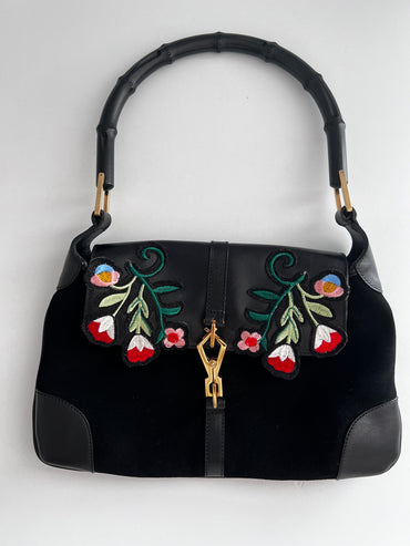 Vintage Gucci floral embroidered bag