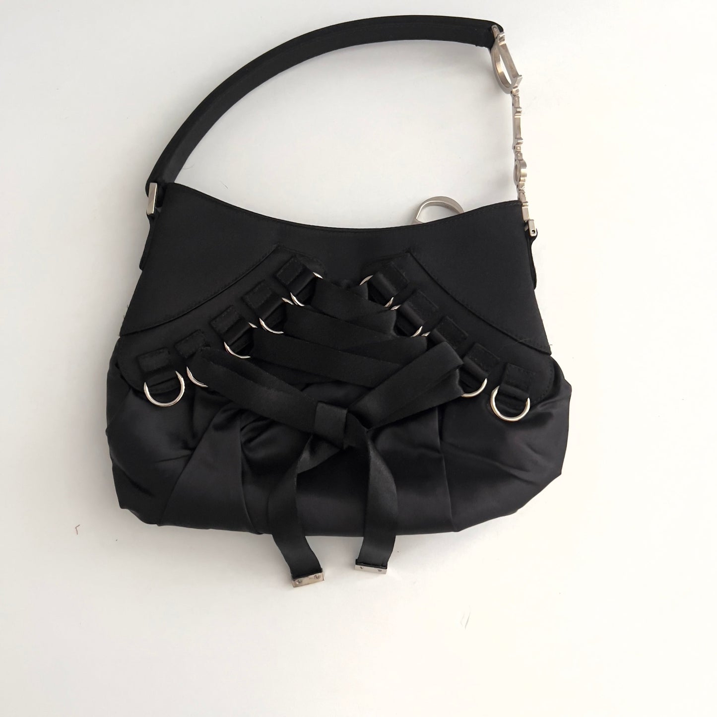 Vintage Dior Mini Black Satin Ballet bag