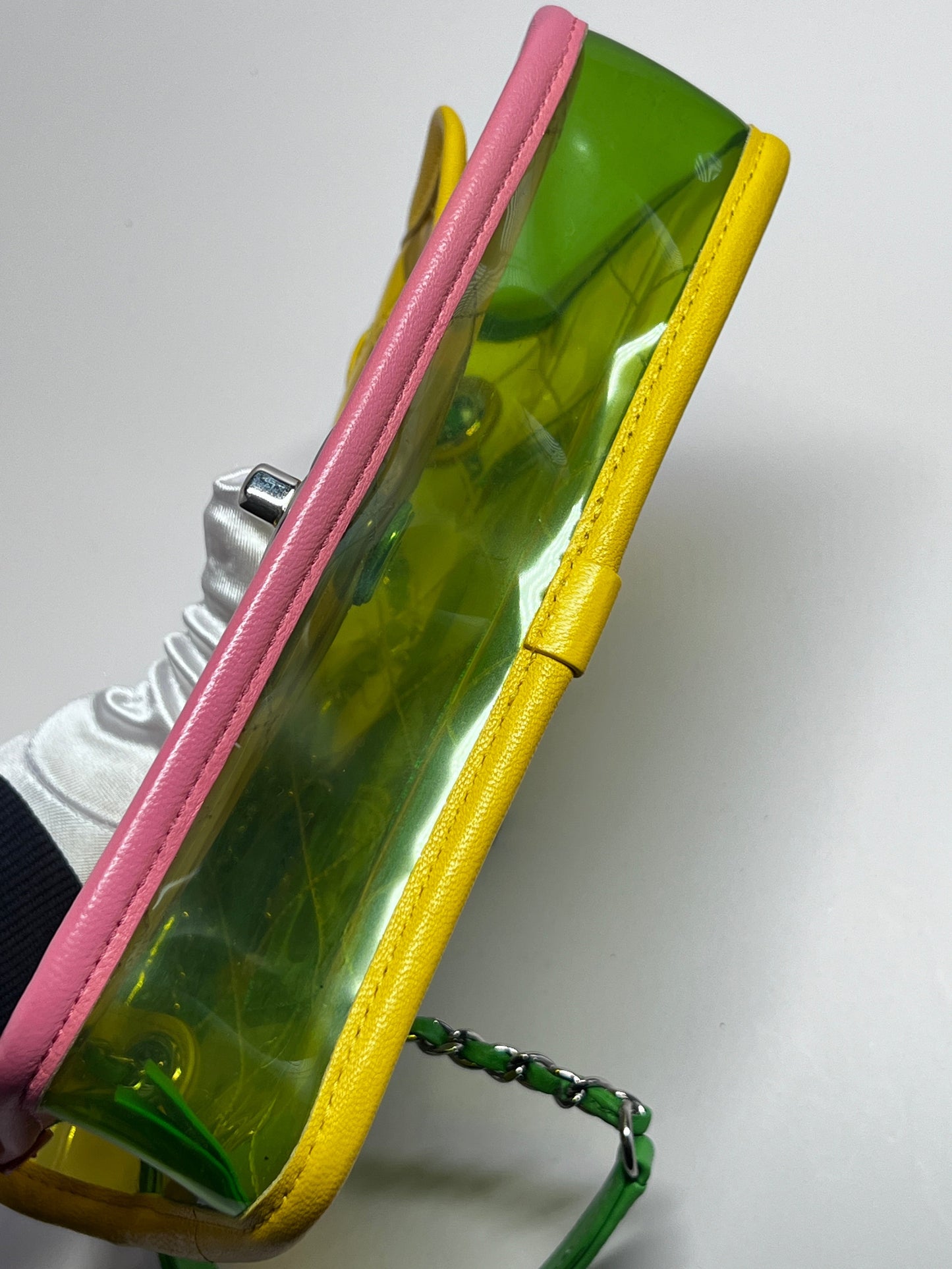 Chanel coco splash mini rectangular flap bag pink& yellow