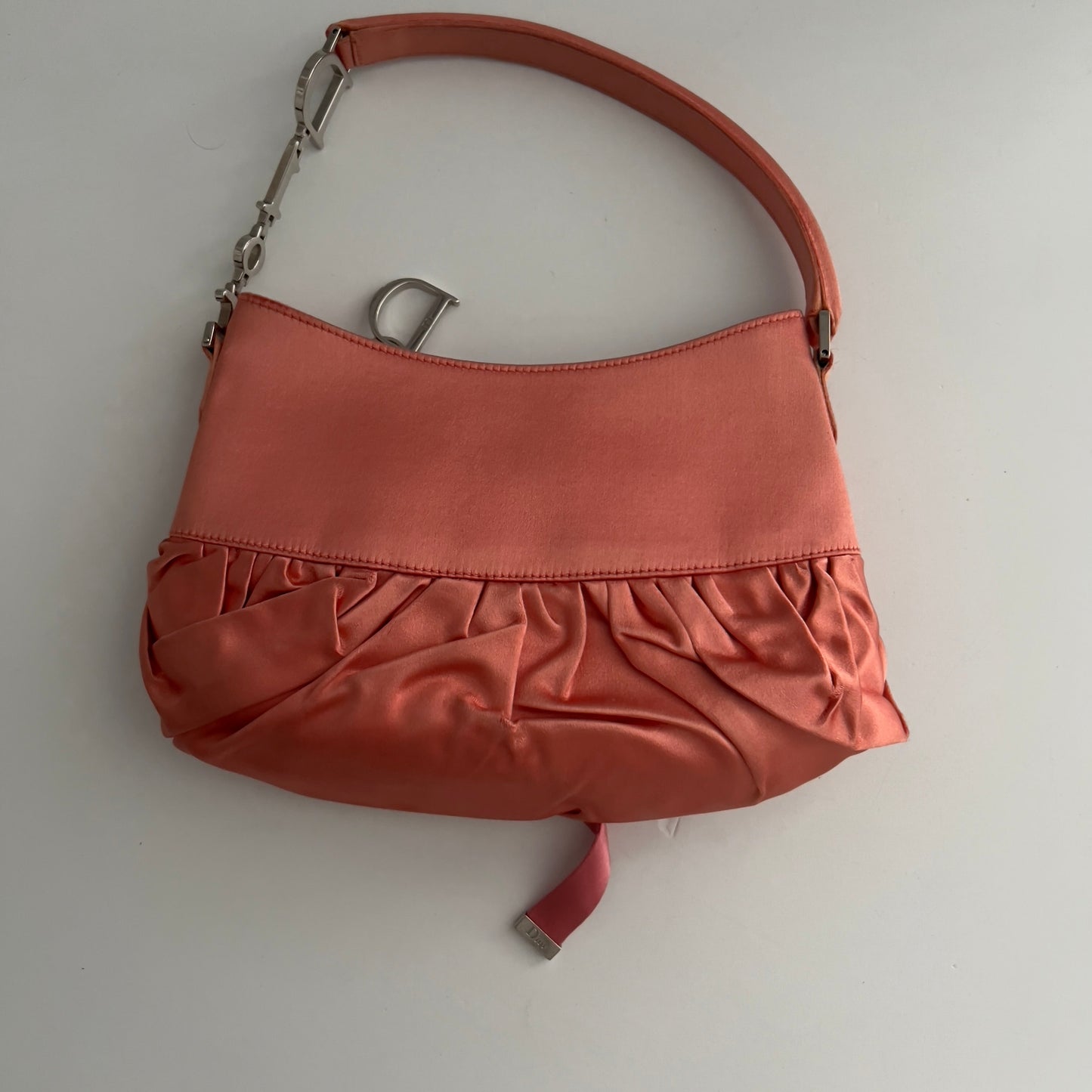 Dior Vintage Peach Pink Mini Satin Ballet Bag