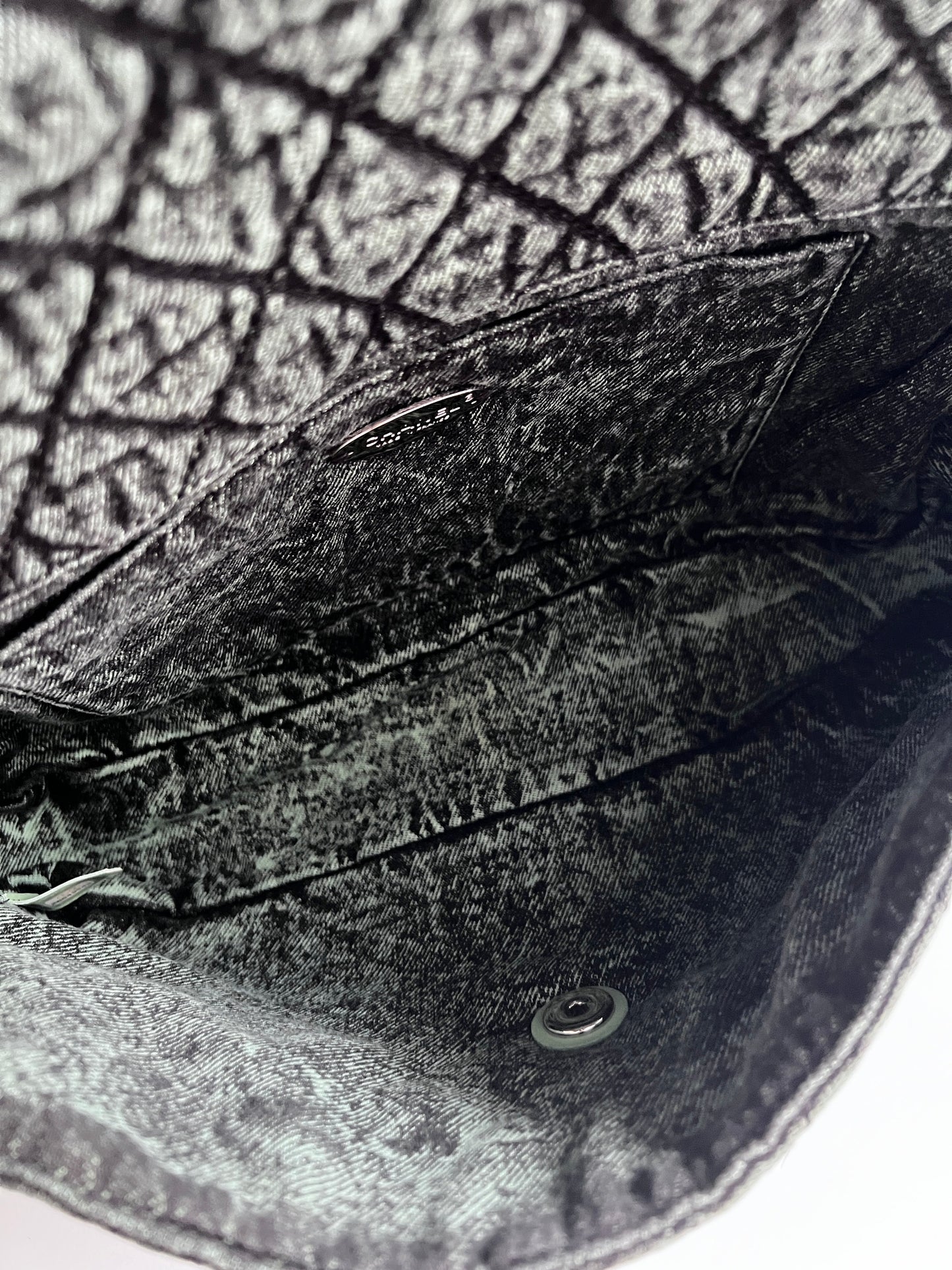 NWOT! Chanel Denimprassion Flap Bag Quilted distressed denim XL green