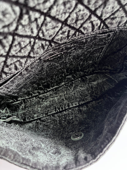 NWOT! Chanel Denimprassion Flap Bag Quilted distressed denim XL green