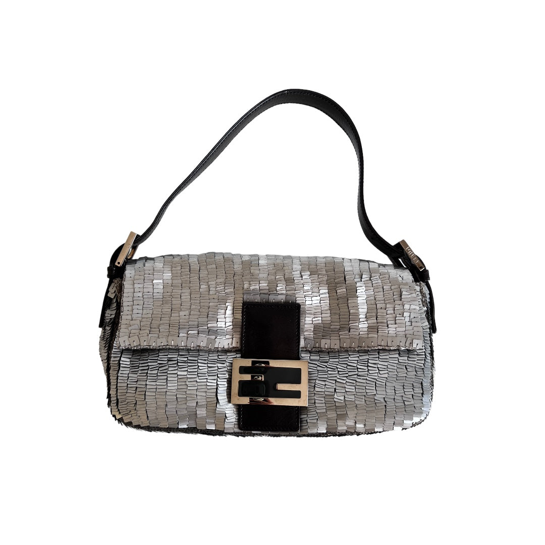 Fendi Vintage Fendi silver sequin baguette