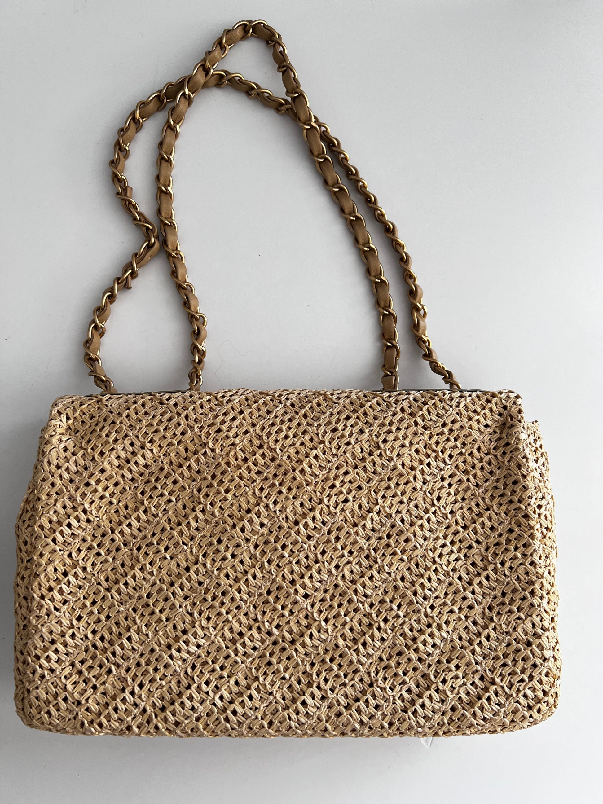 Chanel Paris-Athens Crochet Raffia Medium Single Flap Bag