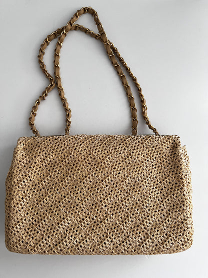 Chanel Paris-Athens Crochet Raffia Medium Single Flap Bag