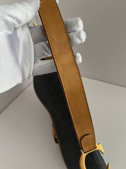 Dior saddle Jean leather gold hardware shoulder bag